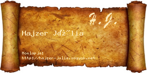 Hajzer Júlia névjegykártya