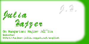 julia hajzer business card